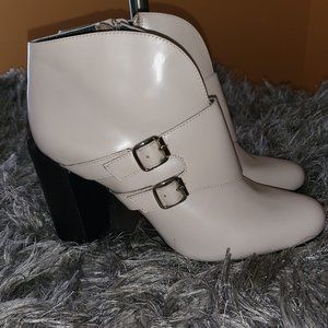 JEFFERY CAMPBELL CREAM BOOTIES